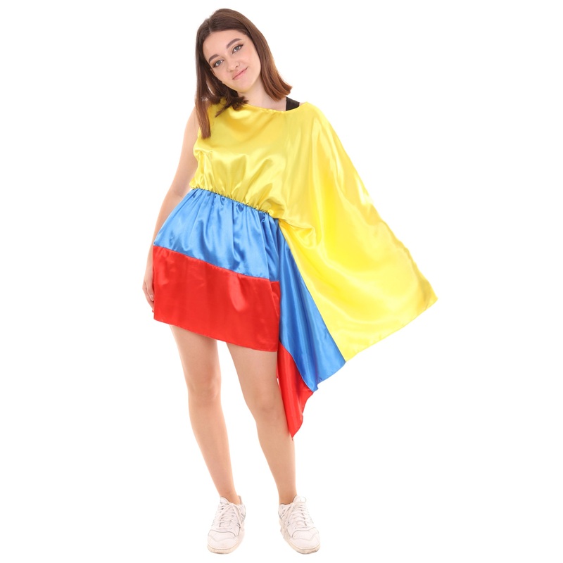 Women's Celebratory Colombian Flag Dress Costume | Patriotic Fancy Costume