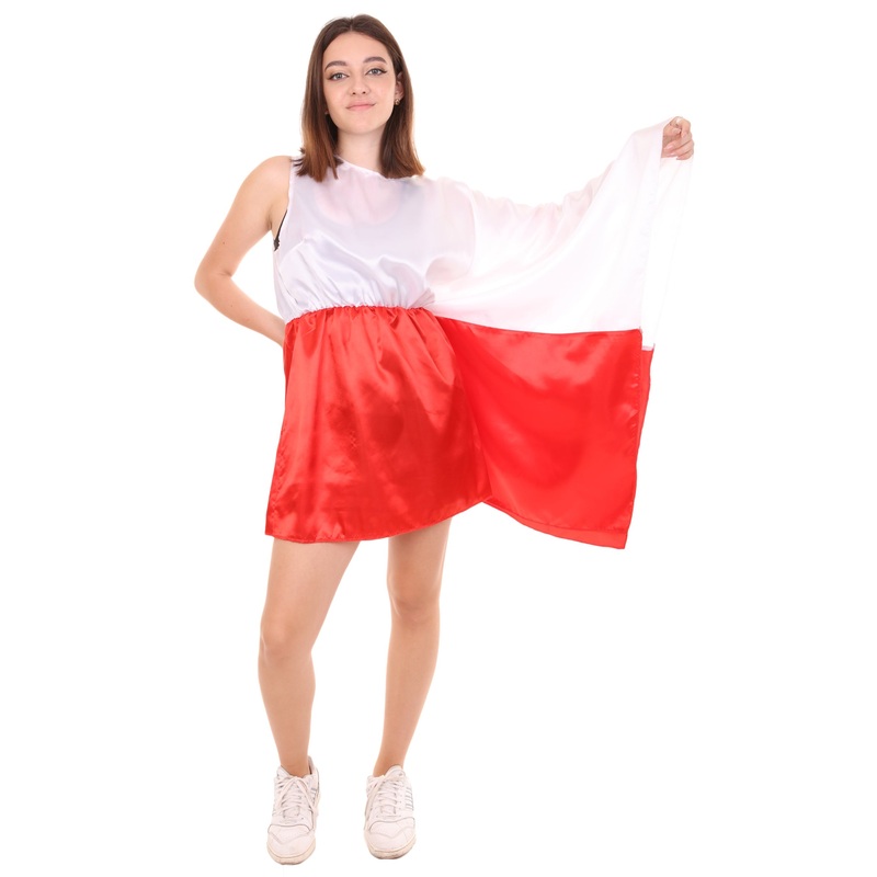 Women's Celebratory Polish Flag Dress Costume | Patriotic Fancy Costume