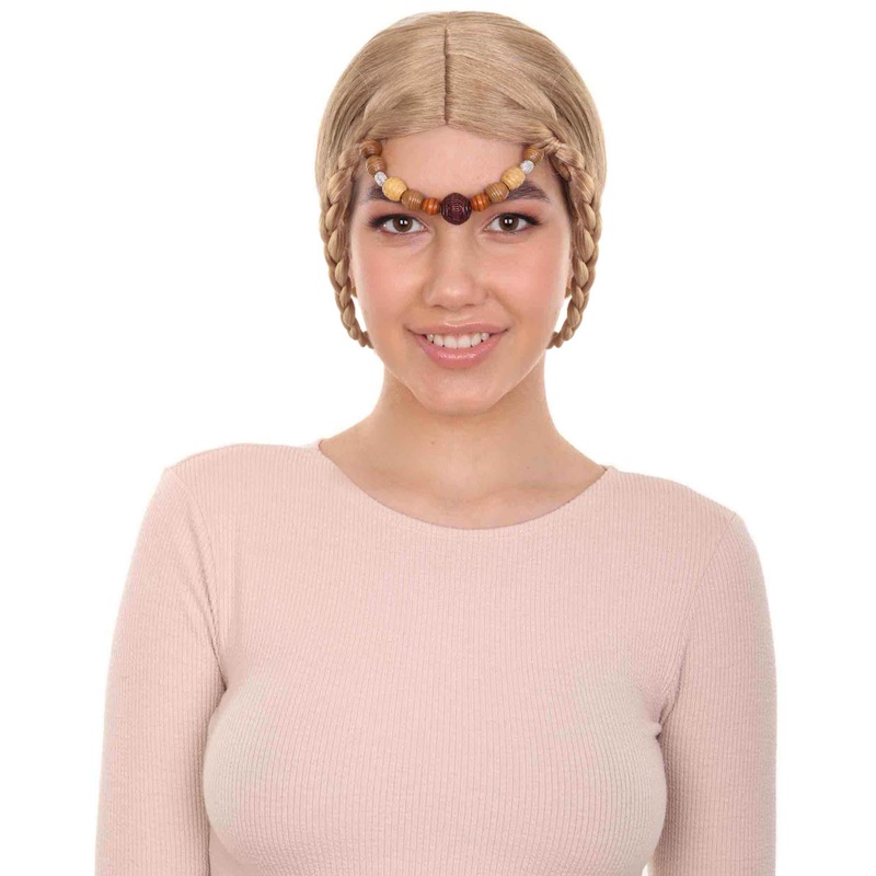Womens Medieval Renaissance Wig | Elegant Princess Braided Blonde Wig | Premium Breathable Capless Cap