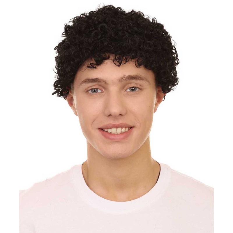Black Short Curly Unisex Afro Wig | Fancy Halloween Wig | Premium Breathable Capless Cap