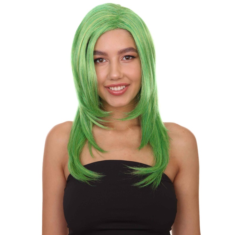 Clown Girl Green Long Wig | Character Fancy Halloween Wig | Premium Breathable Capless Cap