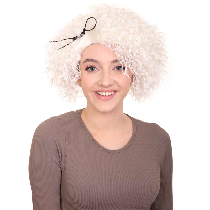 Doll Curly White Womens Wig | Super Sized Jumbo Character Fancy  Halloween Wig | Premium Breathable Capless Cap