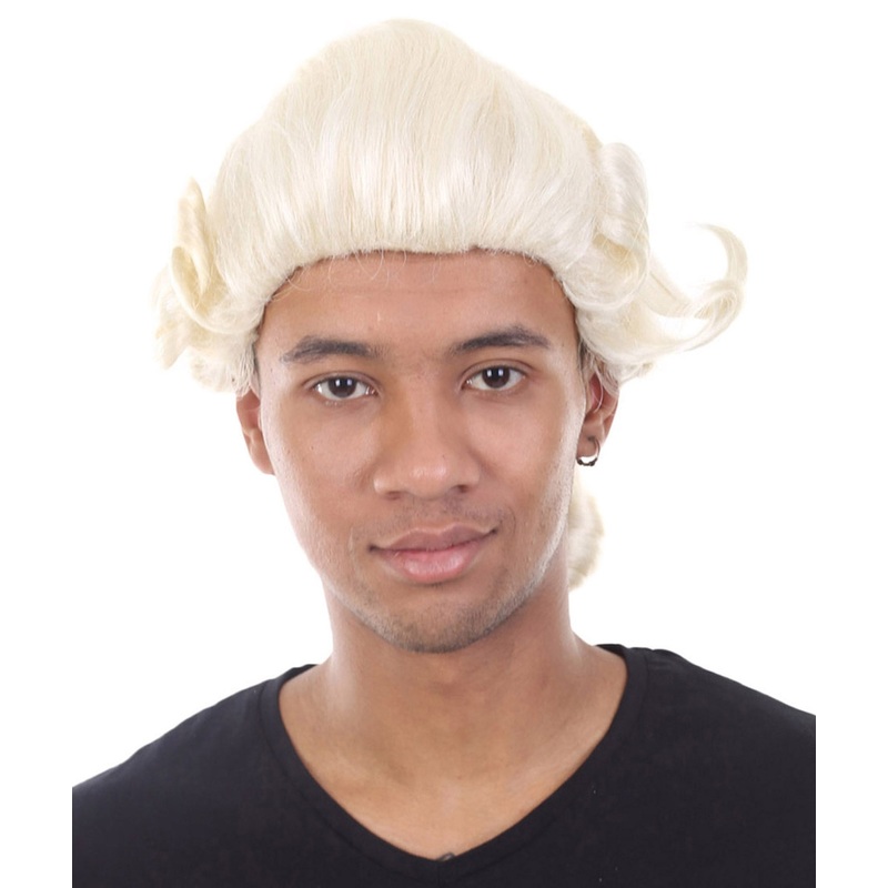 Colonial Founding Father Mens Wig | Historical Character Halloween Wig | Premium Breathable Capless Cap