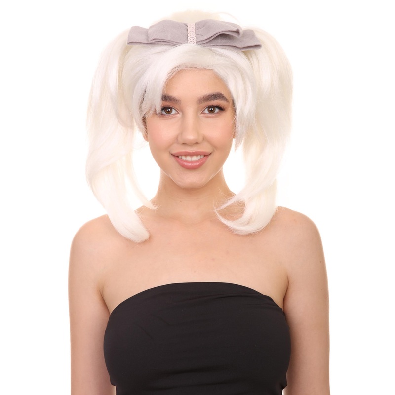 Womens White Style Wig | Party Ready Halloween Wig | Premium Breathable Capless Cap