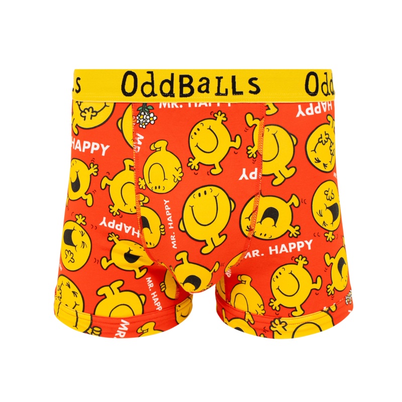 Mr Happy  - Mr Men - Mens Cotton Boxer Shorts