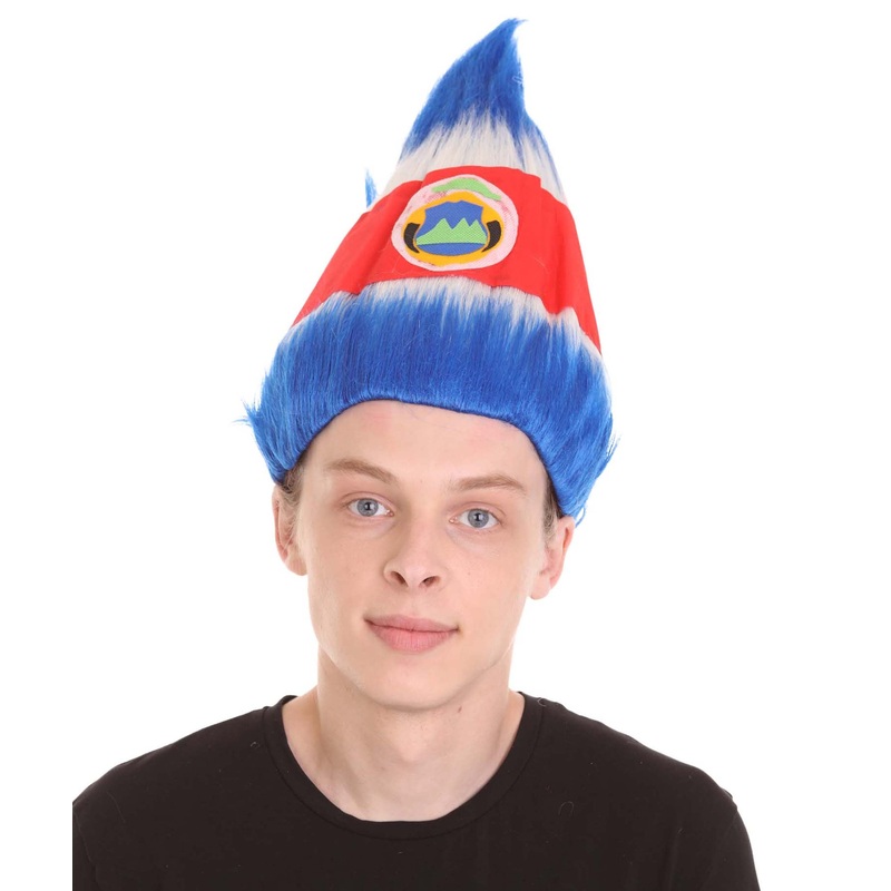 Costa Rica Flag Sport Troll Wig | Fancy  Halloween Wigs | Premium Breathable Capless Cap
