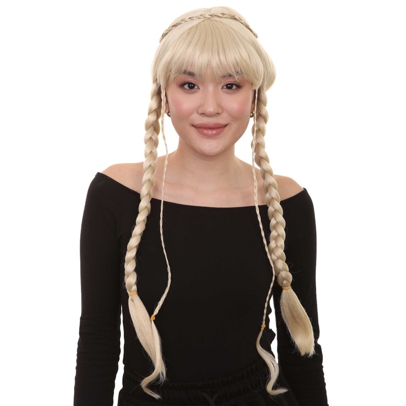 Blonde Braided Renaissance Womens Wig | Historical Period Wig | Premium Breathable Capless Cap