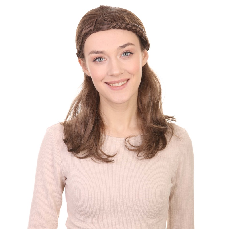 Brown Braid Womens Wig | Halloween Wig | Premium Breathable Capless Cap