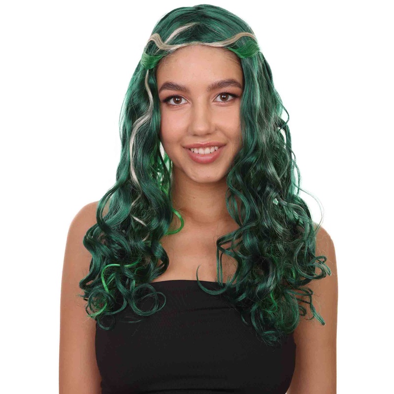 Zombie Womens Wig | Green Sexy Halloween Wigs | Premium Breathable Capless Cap