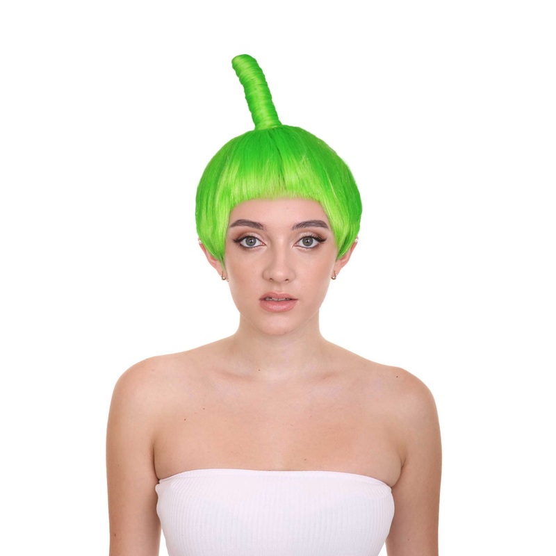 Animation Creature Mens Wig | Green Sexy Fancy Party Halloween Wig | Premium Breathable Capless Cap