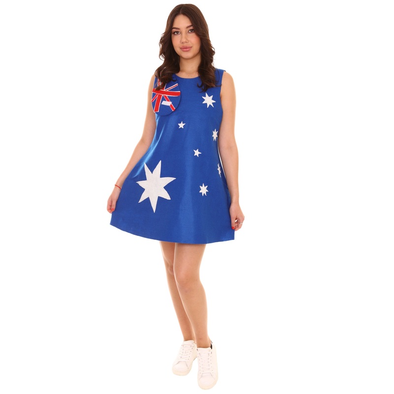 Women's Australia Flag Trolls Dress Sport Costume | Patriotic Fancy Costume