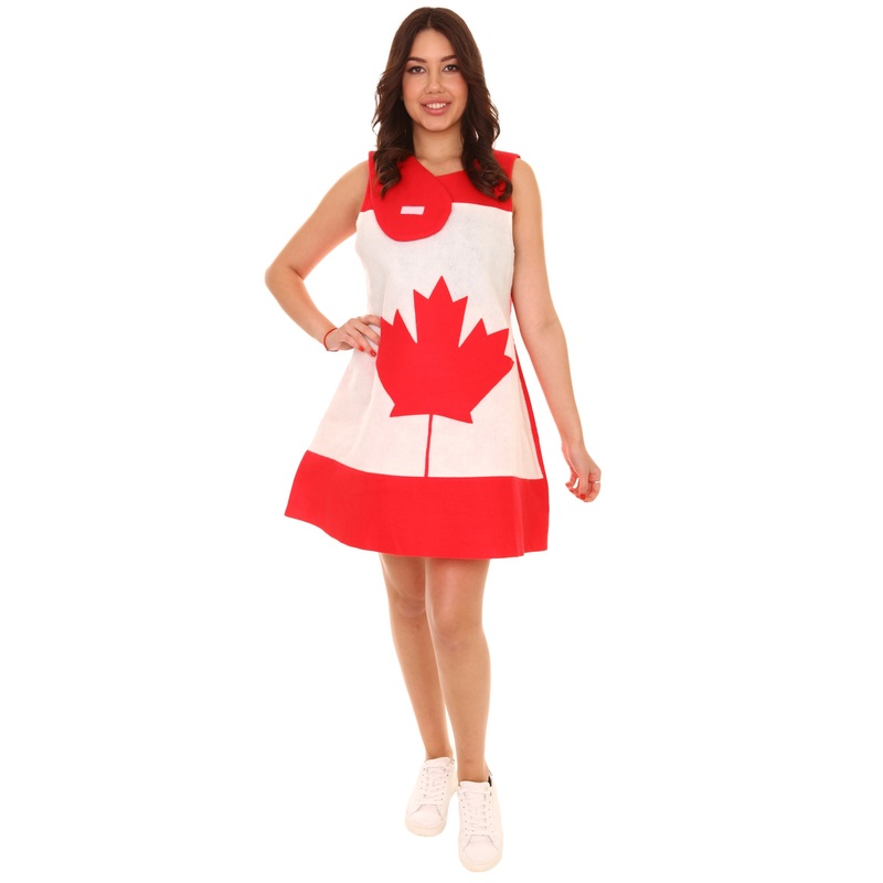 Women's Canada Flag Trolls Dress Costume | Patriotic Fancy Costume