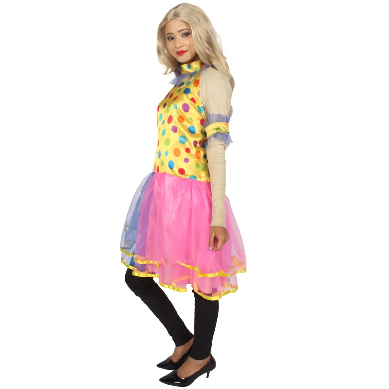 Women's Circus Clown Party Dress Costume | Multi Color Fancy Costume