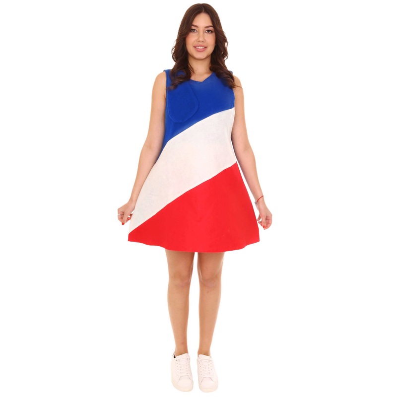 Women's French Flag Trolls Sport Dress Costume | Patriotic Fancy Costume
