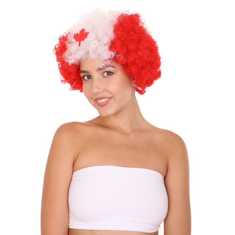 Canada Afro Wig | Super size Jumbo Maple Leaf Wig