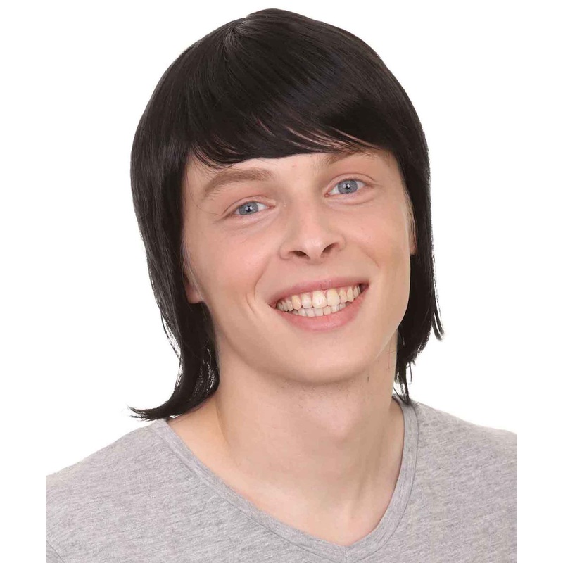 60's Mod Men Wig | Black Vintage Wig | Premium Breathable Capless Cap