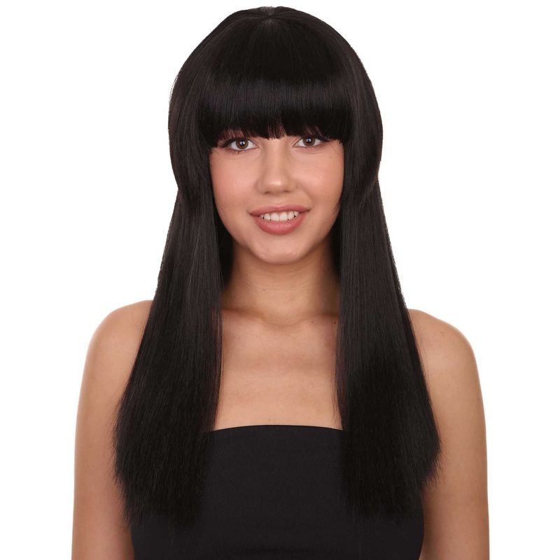 Black Vampires Womens Wig , Horror Character Halloween Wig , Premium Breathable Capless Cap