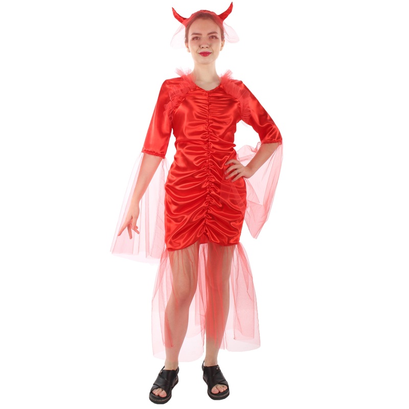 Women's Devilish Devil Bride Costume | Red Halloween Costume