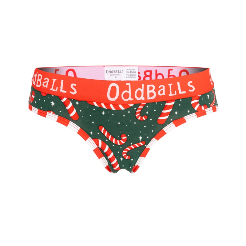 Candy Canes - Ladies Briefs|Size 6|Size 8|Size 10|Size 12|Size 14|Size 16|Size 18|Size 20