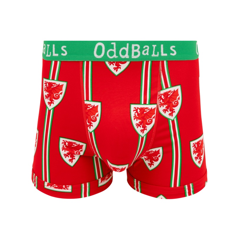 FA Wales Red & Green - Mens Cotton Boxer Shorts