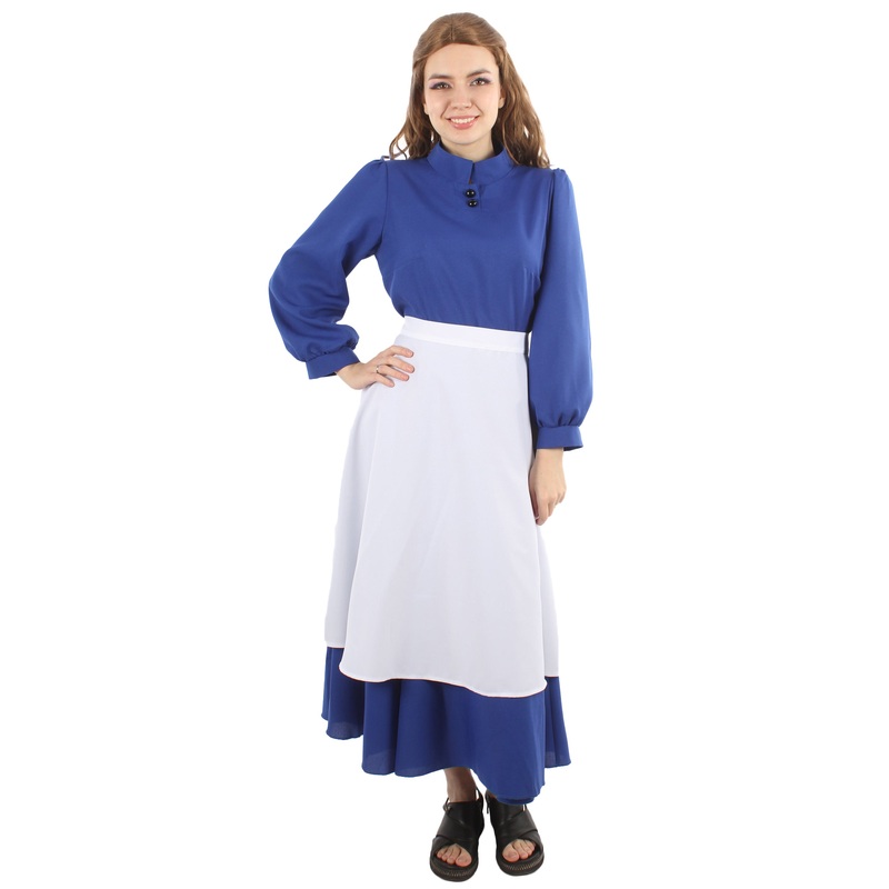 Women's Blue Maid Dress with Apron Costume | Blue and White Fancy costume