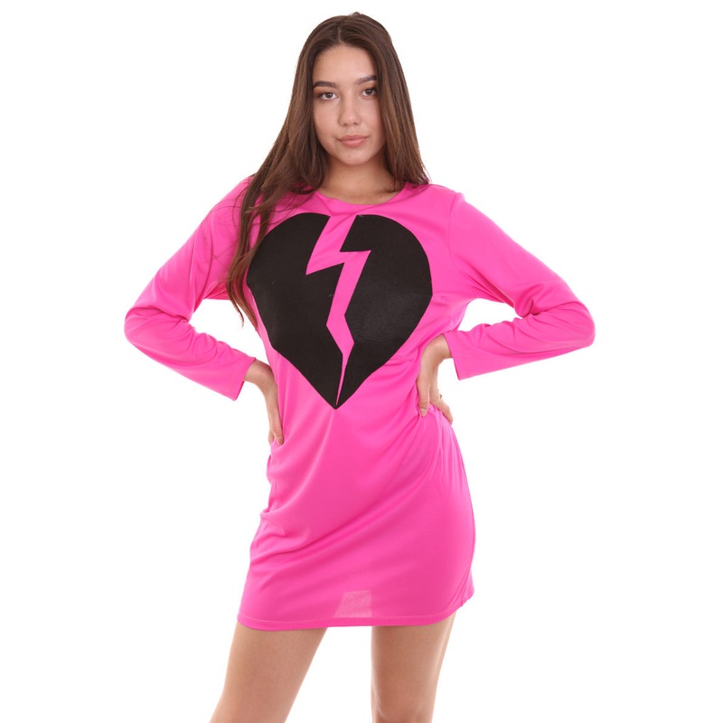Women's My Heart Is Broken Costume | Hot Pink Fancy Costume