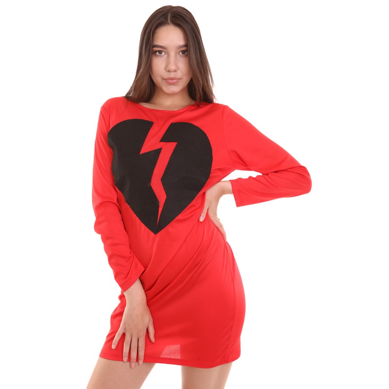 Women's My Heart Is Broken Dress Costume | Red Fancy Costume