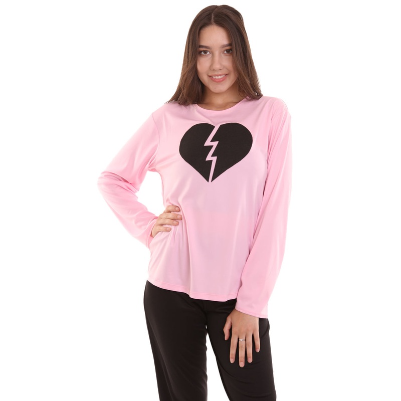 Women's My Heart Is Broken Long Sleeve Costume | Lt. Pink Fancy Costume