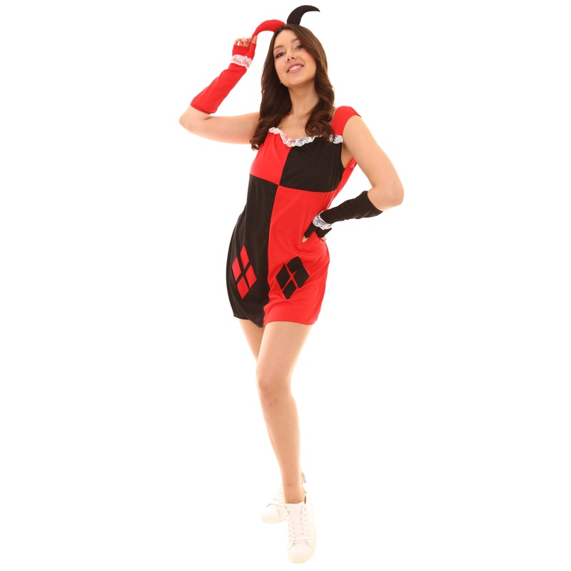 Women's Clubs Poker Dress Costume | Black and Red Fancy Costume