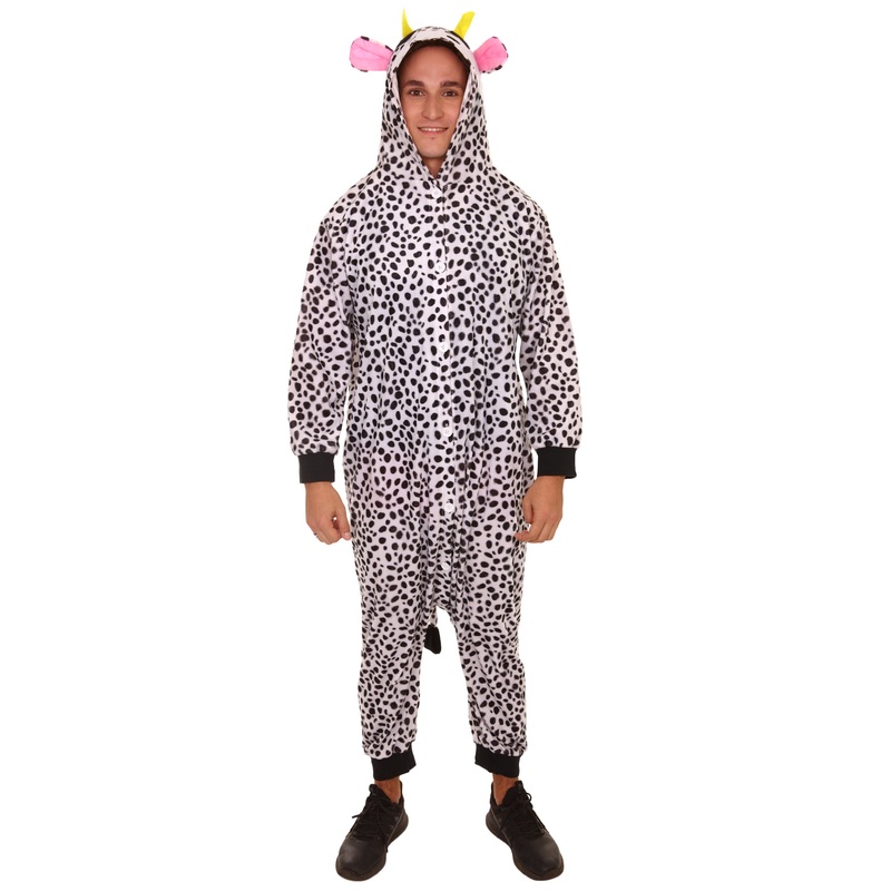 Women's Cow Jumpsuit | Black and White Halloween Costume