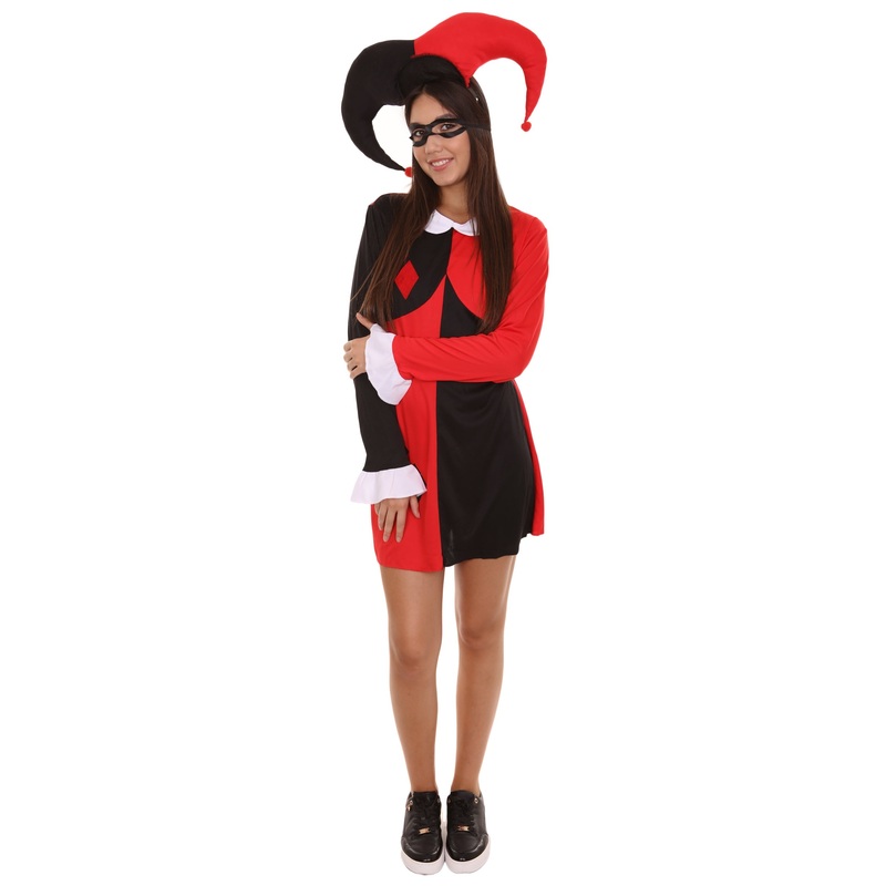 Women's Hearts Poker Dress Costume | Black and Red Fancy Costume