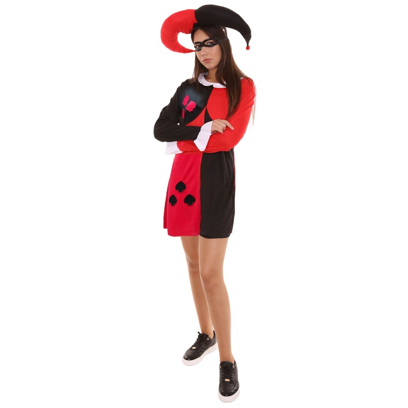 Women's Spades Poker Dress Costume | Black and Red Fancy Costume
