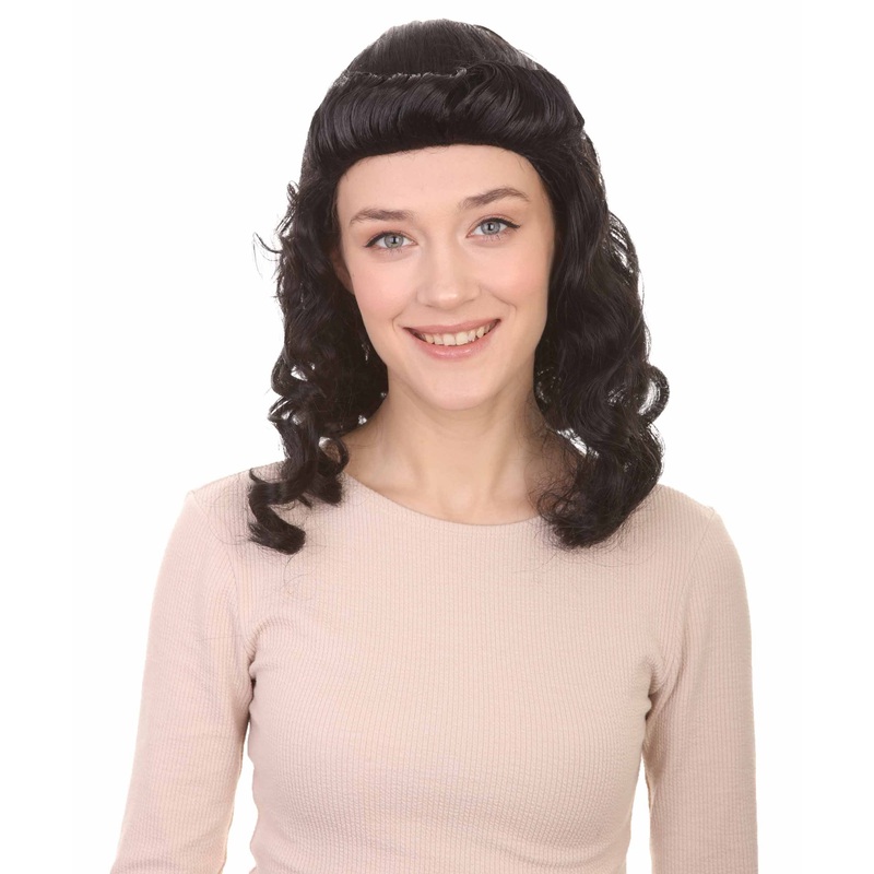 40's Pin Up Girl Womens Wig | Black Vintage Wig | Premium Breathable Capless Cap