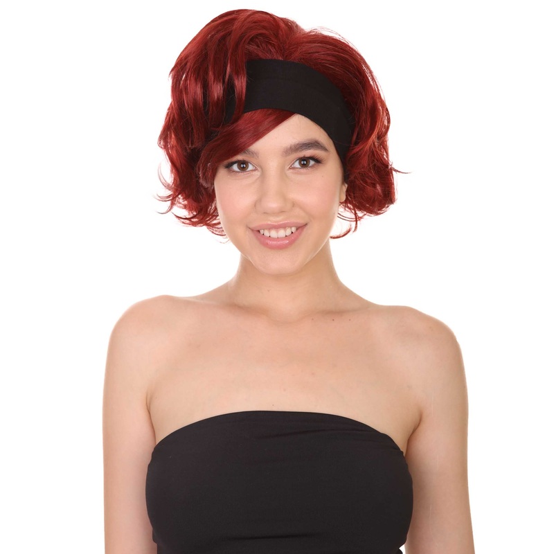 60's Womens Go-Go Wig with Headband | Auburn Vintage Wig | Premium Breathable Capless Cap