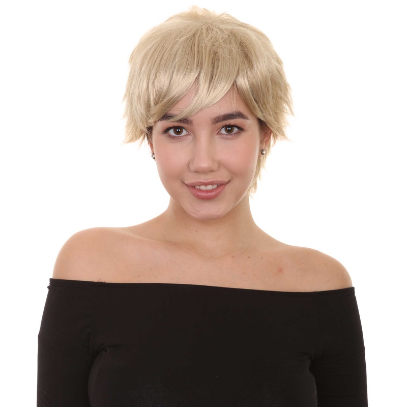 Blonde Short Womens Wig | Natural Looking Halloween Wig | Premium Breathable Capless Cap