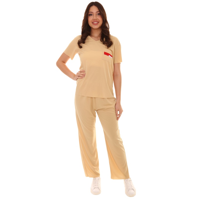 Women's Beige Prisoner Costume | Umber Fancy costume