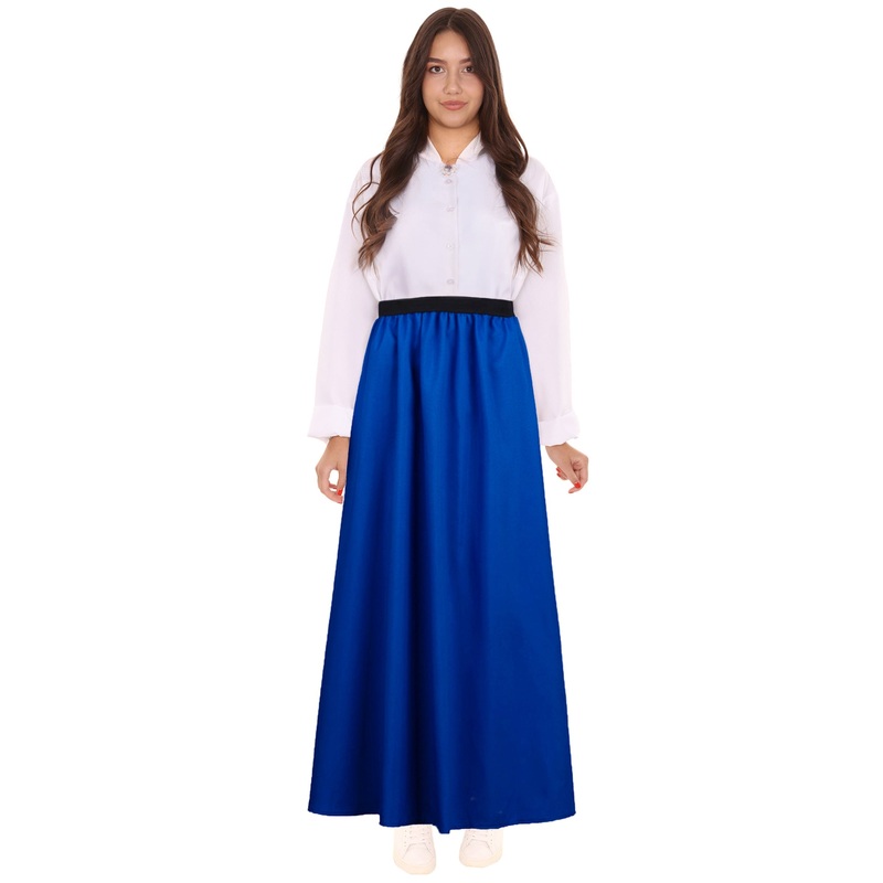 Women's Cartoon Granny Blue and White Costume | Breathable Synthetic Fabric | Perfect for Halloween
