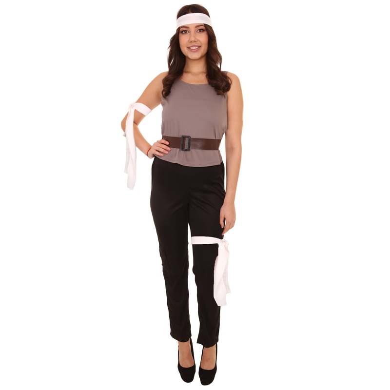 Women's New Treasure Hunter video game Costume, Brunette and Black Fancy Costume