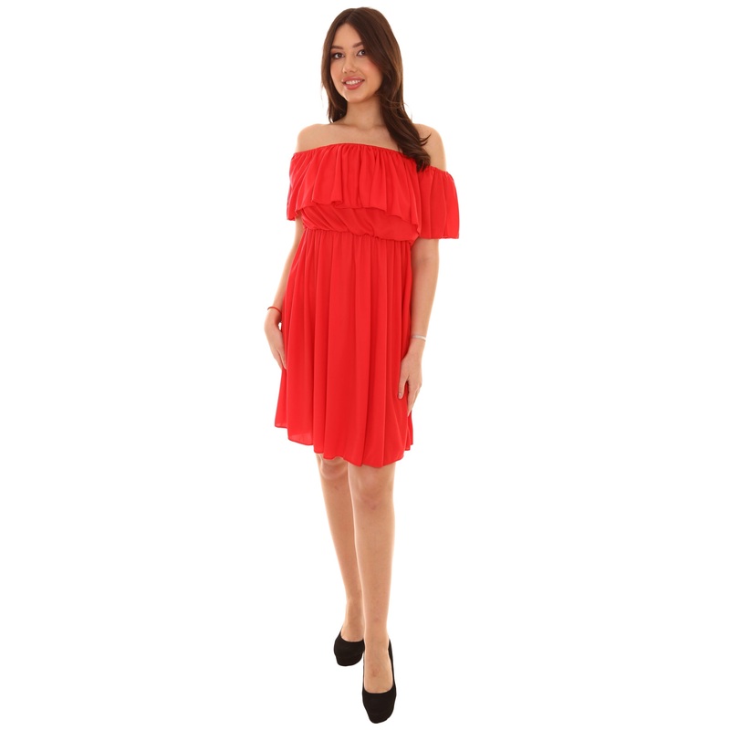 Women's Off Shoulder Party Dress Costume | Red Halloween Costume