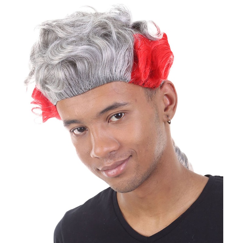 18th Century Wig |  Red & Grey Historical Wig | Premium Breathable Capless Cap