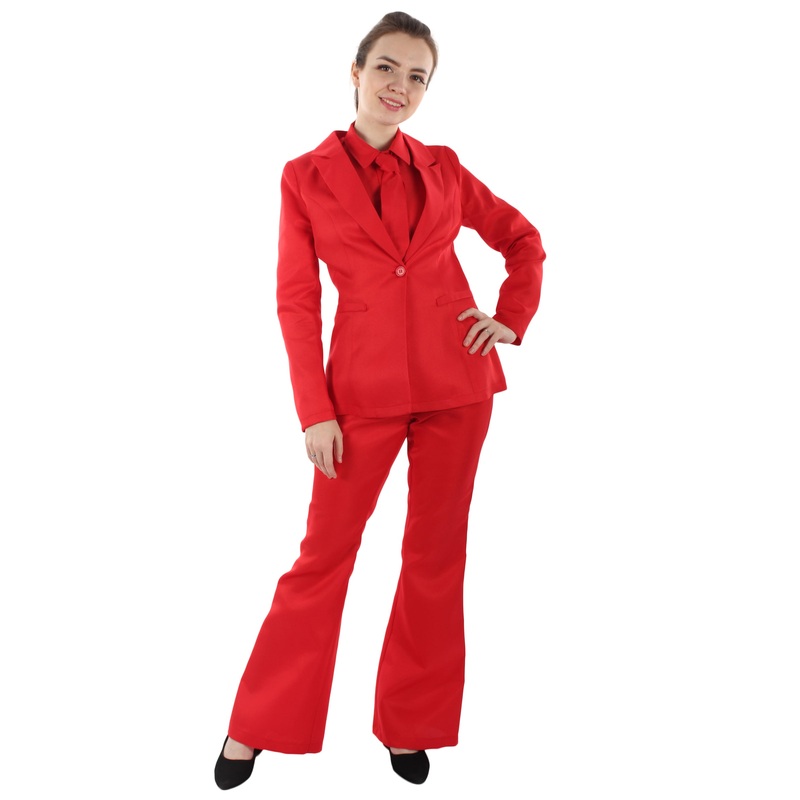Women's Deluxe Party Devil Suit Costume | Red Fancy Costume
