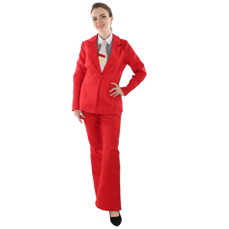 Women's Deluxe Pop Star Disco Party Suit Costume | Red Fancy Costume