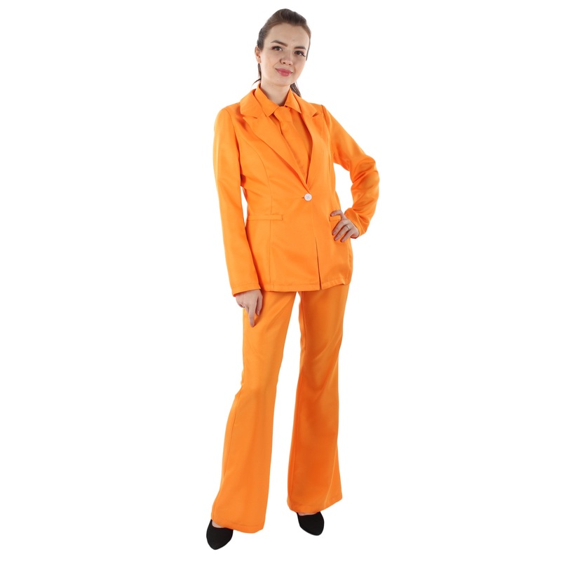 Women's EXCLUSIVE! Deluxe  Singer Party Suit Costume | Orange Fancy Costume