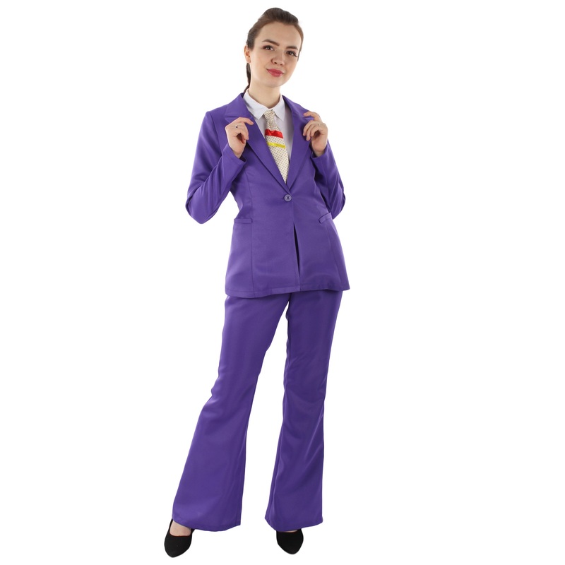 Women's EXCLUSIVE! Deluxe Singer Party Suit Costume | Purple Fancy Costume