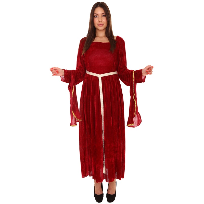 Women's Lady Guinevere Berry Medieval Renaissance Costume | Burgundy Fancy Costume