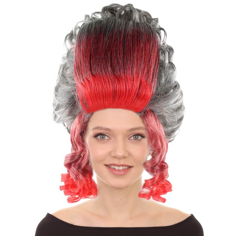 19th Century Beehive Womens Wig | Red & Grey Historical Wig | Premium Breathable Capless Cap