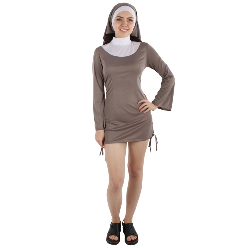 Women's Naughty Nun Costume | Grey Fancy Costume
