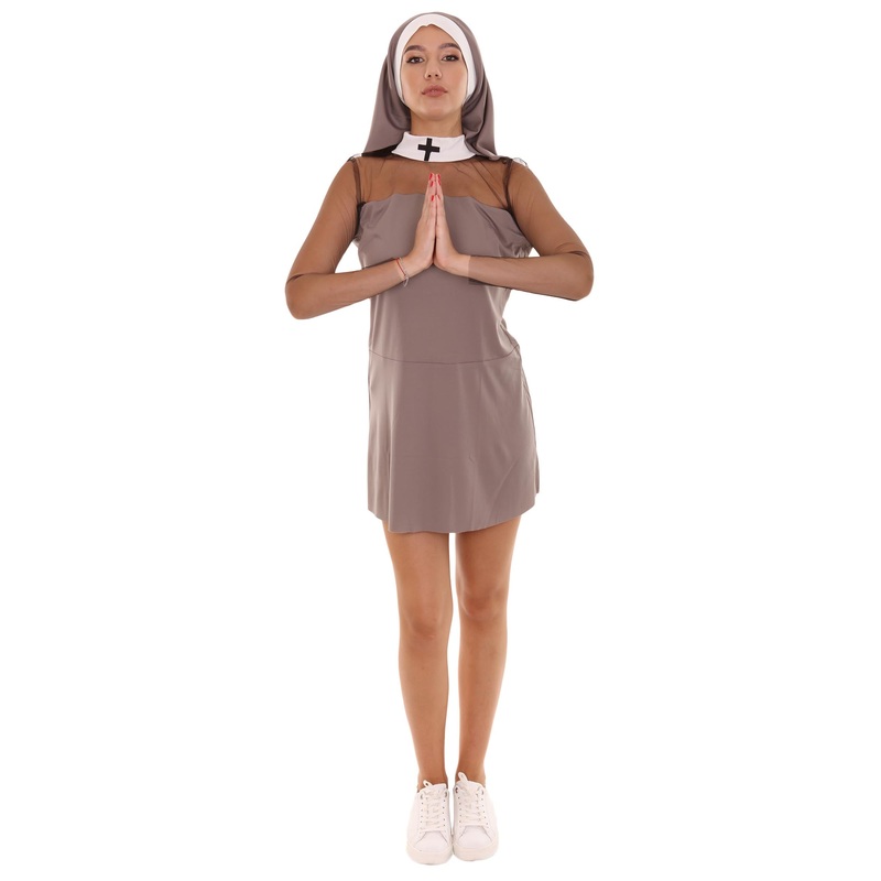 Women's Sexy Nun Costume | Grey Fancy Costume