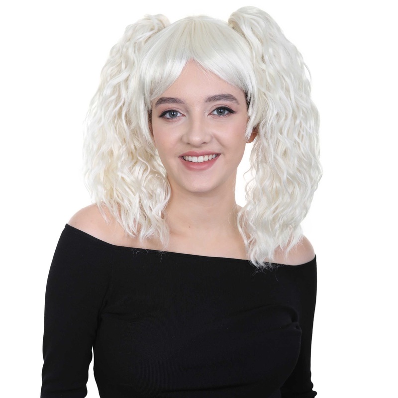 Womens Wig | White TV/Movie Party Ready Halloween Wig | Premium Breathable Capless Cap