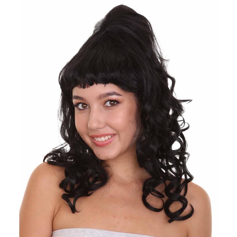 60's Curly Beehive Womens Wig | Black Vintage Wig | Premium Breathable Capless Cap